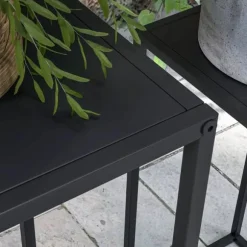 2-pack blomsterställ i svart stål - industriell design