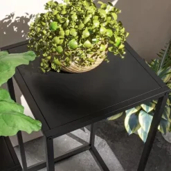 2-pack blomsterställ i svart stål - industriell design