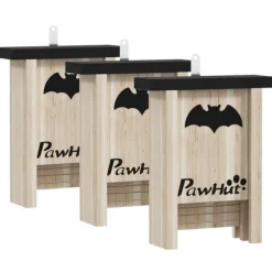 3-pack fladdermusbo, fladdermuslådor för trädgårdar, fruktträdgårdar, gårdar, enkel upphängning, 18 x 6 x 22,5 cm