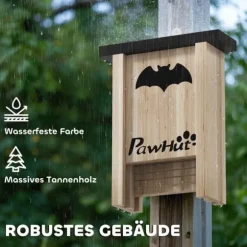 3-pack fladdermusbo, fladdermuslådor för trädgårdar, fruktträdgårdar, gårdar, enkel upphängning, 18 x 6 x 22,5 cm