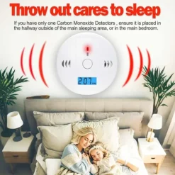 1-pack kolmonoxidlarm med LCD-display, UL2034-standard, lämplig för hemmabruk