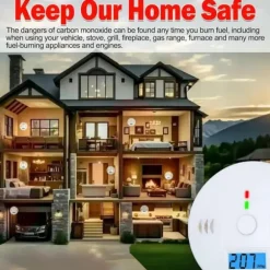 1-pack kolmonoxidlarm med LCD-display, UL2034-standard, lämplig för hemmabruk