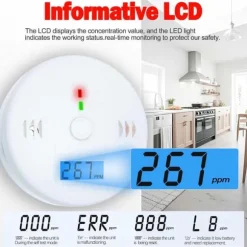 1-pack kolmonoxidlarm med LCD-display, UL2034-standard, lämplig för hemmabruk
