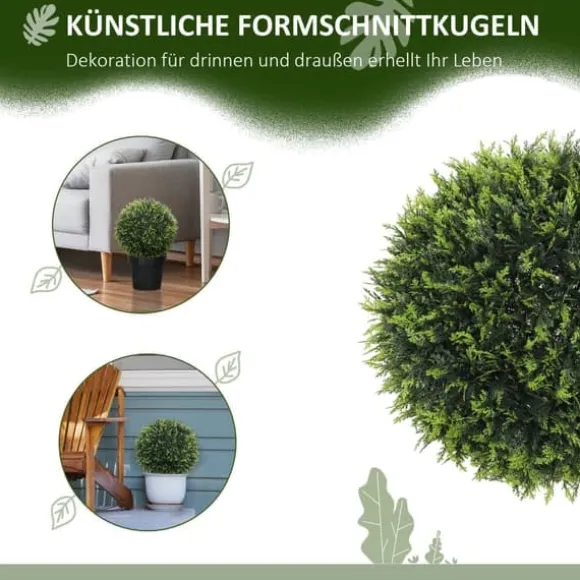 2-pack konstgjord ceder 45 cm med kruka, dekorativa växter för hem & trädgård