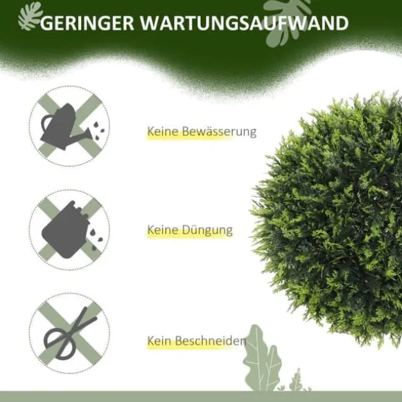 2-pack konstgjord ceder 45 cm med kruka, dekorativa växter för hem & trädgård