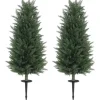2-pack konstgjord cypress 100 cm med jordspjut, naturtrogen för trädgård & hem