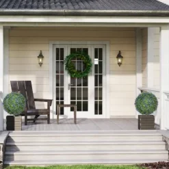 2-pack konstgjord lavendel 60 cm UV-skydd med markspjut, för hem & trädgård