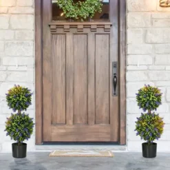 2-pack konstgjord lavendel 70 cm med kruka, UV-skydd, för hem & trädgård