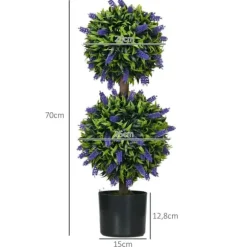 2-pack konstgjord lavendel 70 cm med kruka, UV-skydd, för hem & trädgård