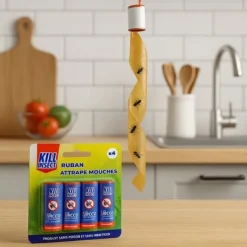 Pack med 4 Flugfällor – Insektsmedelsfri, Luktfri & Lätt att Installera