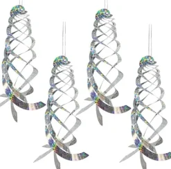 4-pack Reflekterande Fågelskrämmande 45 cm - Reflekterande & Vinddriven för Trädgård/Balkong | Skrämmer Fåglar Naturligt