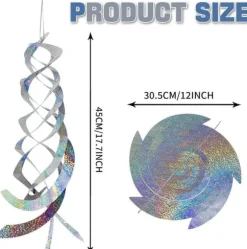 4-pack Reflekterande Fågelskrämmande 45 cm - Reflekterande & Vinddriven för Trädgård/Balkong | Skrämmer Fåglar Naturligt