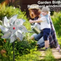 4-pack Reflekterande Fågelskrämmande Vindsnurror 50 cm - Vinddriven & Dekorativ | Naturlig Fågelavskräckare för Trädgård/Balkong
