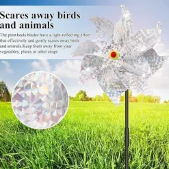 4-pack Reflekterande Fågelskrämmande Vindsnurror 50 cm - Vinddriven & Dekorativ | Naturlig Fågelavskräckare för Trädgård/Balkong