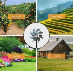 4-pack Reflekterande Fågelskrämmande Vindsnurror 50 cm - Vinddriven & Dekorativ | Naturlig Fågelavskräckare för Trädgård/Balkong