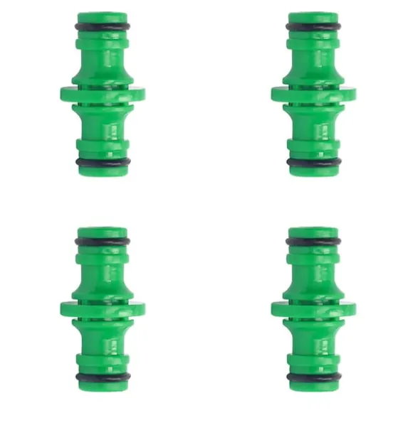 4-Pack Slangkoppling - Dubbel Pass Plastnippelkoppling