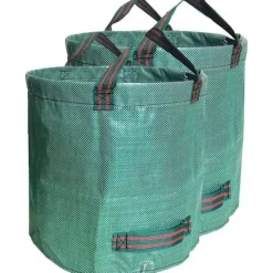 2-pack trädgårdsavfallspåsar - 272L trädgårdsavfallspåsar - Kraftig polypropen (PP) Gröna avfallspåsar A96