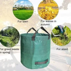 2-pack trädgårdsavfallspåsar - 272L trädgårdsavfallspåsar - Kraftig polypropen (PP) Gröna avfallspåsar A96