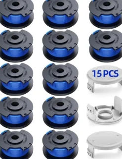 12-Pack trådspolar med 3 kåpor för Ryobi grästrimmer
