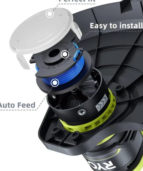 6-Pack trimmerspolar med trimmertråd och lock RYOBI grästrimmer