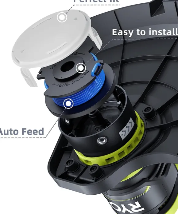 6-pack trimmerspolar med trimmertråd och lock RYOBI grästrimmer