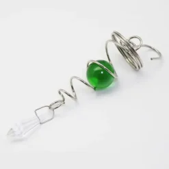 2-pack 7-tums prydnadsbollar med spiralsvans dekorativ vindstabilisator inomhus- och utomhusträdgårdsdekoration rostfritt stål glasbollar med hängand | CDON