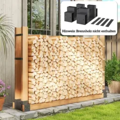 2-pack vedställ för inomhus 33,5×10×15,5 cm, justerbar längd, metall, svart