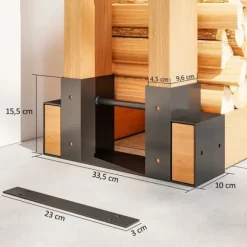 2-pack vedställ för inomhus 33,5×10×15,5 cm, justerbar längd, metall, svart