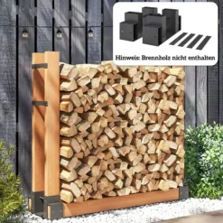 2-pack vedställ för inomhus 33,5×10×15,5 cm, justerbar längd, metall, svart