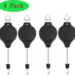 4-pack växtkrokar, utdragbara växtkrokar för lättåtkomliga hängande blomkorgar, lämpliga för trädgårdskorgar, blomkrukor och fågelmatare