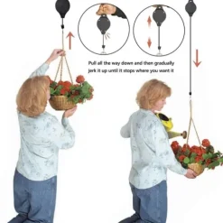 4-pack växtkrokar, utdragbara växtkrokar för lättåtkomliga hängande blomkorgar, lämpliga för trädgårdskorgar, blomkrukor och fågelmatare