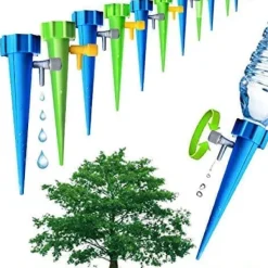Paket med 10 automatiska bevattningsset, växtbevattningsanordningar för krukväxter, trädgårdsväxter, blomvattning