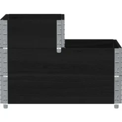 Pallkrage 3 nivåer svart 120x80 cm massiv furu