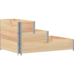 Pallkrage 3 nivåer 120x80 cm massiv furu