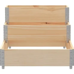 Pallkrage 3-nivåer för odling av blommor & grönsaker | Färg: Massiv furu | Storlek: 120x80 cm