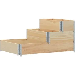 Pallkrage 3-nivåer för odling av blommor & grönsaker | Färg: Massiv furu | Storlek: 120x80 cm