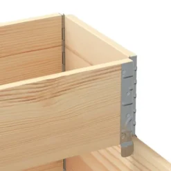 Pallkrage 3-nivåer för odling av blommor & grönsaker | Färg: Massiv furu | Storlek: 120x80 cm