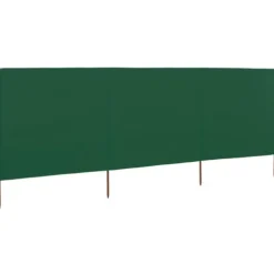3-panelers vindskydd i högkvalitativt tyg | Färg: Grön | Storlek: 400x160 cm