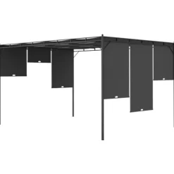 Partytält & paviljoner - Living Trädgårdspaviljong med draperier 4x3x2,25 m antracit