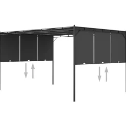 Partytält & paviljoner - Living Trädgårdspaviljong med draperier 4x3x2,25 m antracit