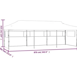 Partytält & paviljoner - Living Pop-Up hopfällbart partytält med 5 sidoväggar 3x9 m gräddvit