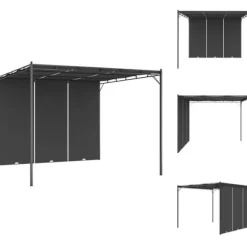 Partytält & paviljoner - Living Trädgårdspaviljong med draperier 3x3x2,25 m antracit