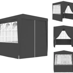 Partytält & paviljoner - Living Professionellt partytält med väggar 2x2 m antracit 90 g/m²