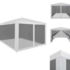 Partytält & paviljoner - Living Partytält med 4 sidoväggar i nät 4x3 m