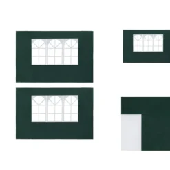 Partytält & paviljoner - Living Sidoväggar till partytält 2 st med fönster PE grön