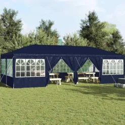 Partytält Blå och Vit 800 x 400 x 266 cm Polyester och Stål