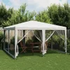 Partytält med 8 sidoväggar i nät 4x4 m HDPE vit