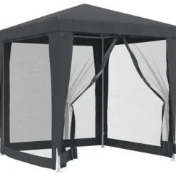Partytält med 4 sidoväggar i nät 2x2 m HDPE antracit