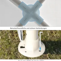 Paviljong 2,7×2,7 m vattenavvisande & vintertålig, vit