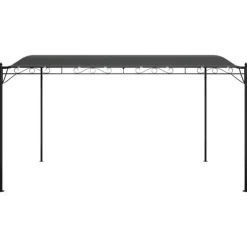 Paviljong antracit 4x3 m 180 g/m² tyg och stål